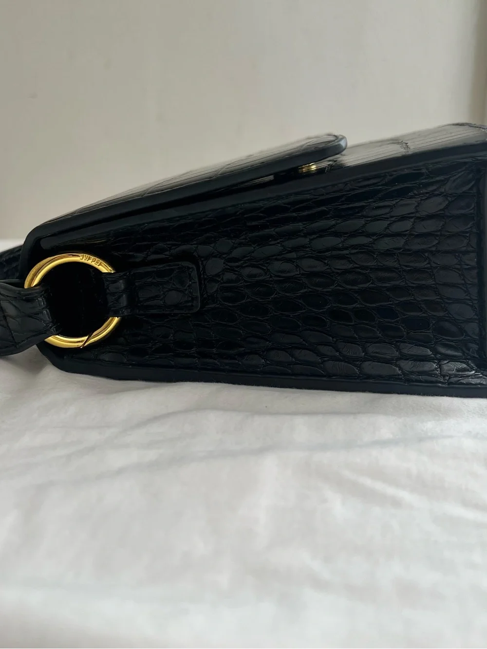 JW PEI Black Croc Top-Handle Satchel